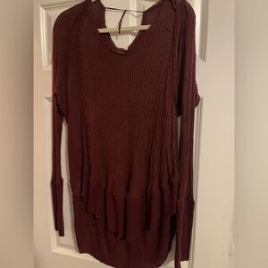 We The Free Deep Red Knit Top
